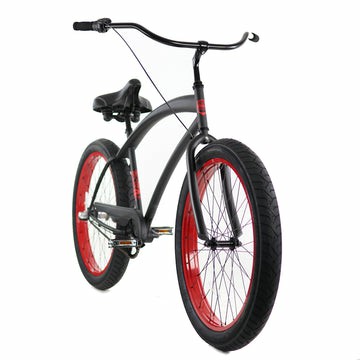 ZF Bikes - Cobra - Cruiser Bike - 3 Speed - Black Red